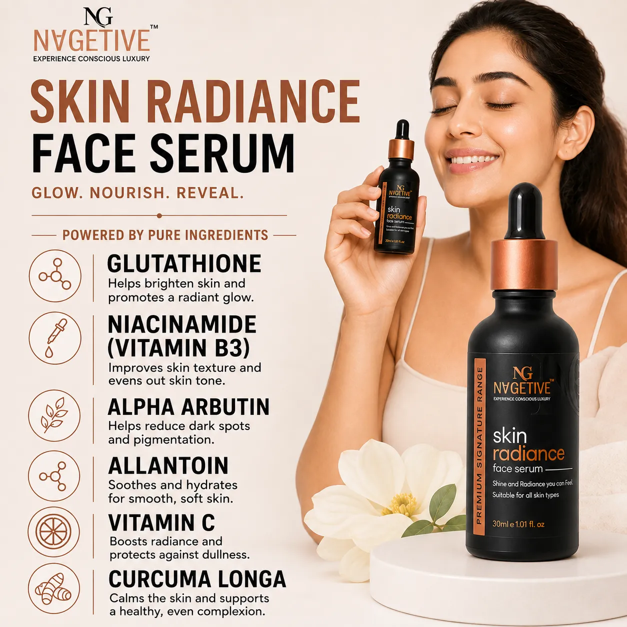 Skin Radiance Serum Editorial Ad