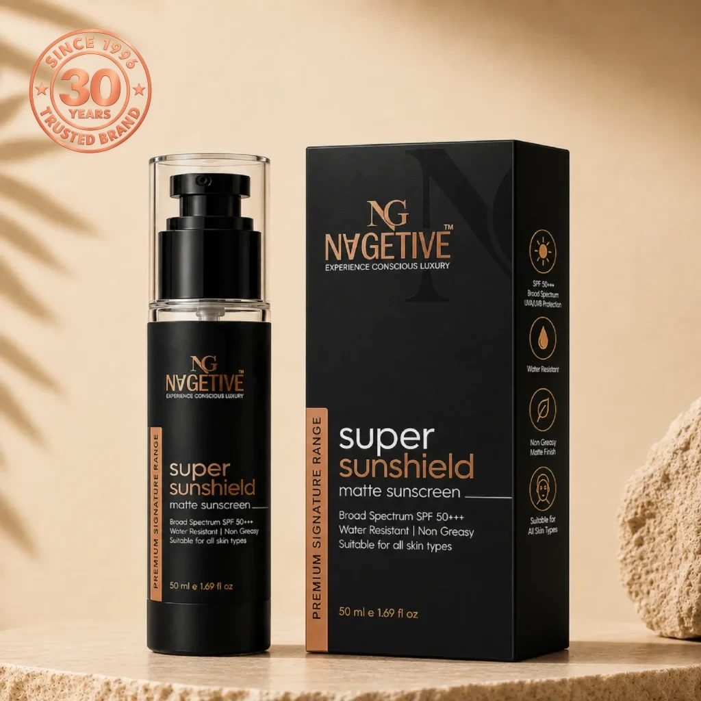 NAGETIVE Super Sunshield Sunscreen. Matte Veil SPF 50 — Broad-Spectrum Mineral-Hybrid Sunscreen